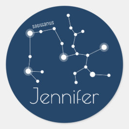 Gepersonaliseerde Sagittarius Zodiac Constellation Ronde Sticker