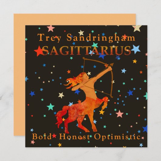 Gepersonaliseerde Sagittarius Zodiac Flat Kaart (Voorkant / Achterkant)
