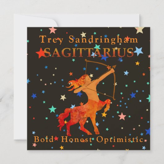 Gepersonaliseerde Sagittarius Zodiac Flat Kaart (Voorkant)
