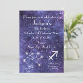 Gepersonaliseerde Sagittarius Zodiac Galaxy Party Kaart (Staand voorkant)