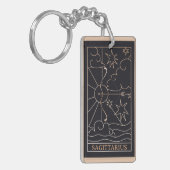 Gepersonaliseerde Sagittarius Zodiac Sign Abstract Sleutelhanger (Voorkant Links)