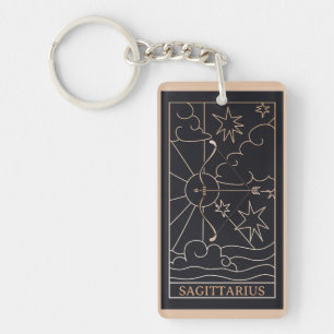 Gepersonaliseerde Sagittarius Zodiac Sign Abstract Sleutelhanger