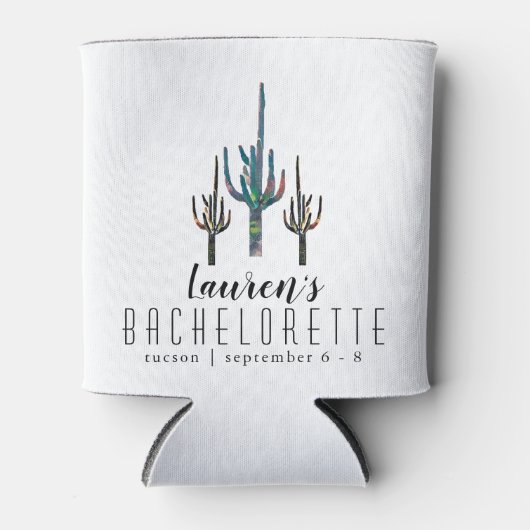 Gepersonaliseerde Saguaro Cactus Bachelorette Blikjeskoeler (Voorkant)