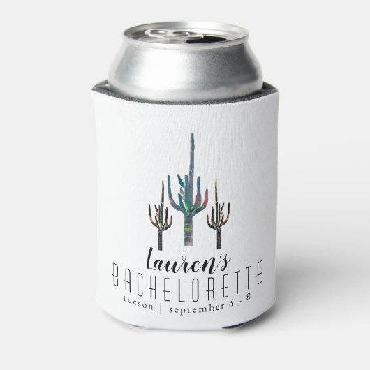 Gepersonaliseerde Saguaro Cactus Bachelorette Blikjeskoeler (Blikje Achterkant)