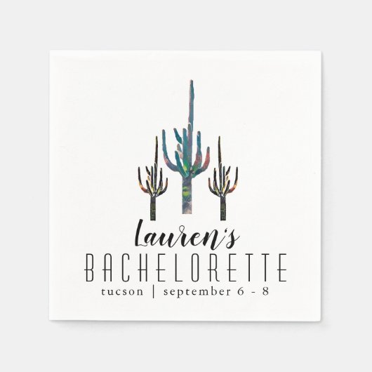 Gepersonaliseerde Saguaro Cactus Bachelorette Servet (Voorkant)