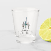 Gepersonaliseerde Saguaro Cactus Bachelorette Shot Glas (Voorkant)