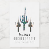 Gepersonaliseerde Saguaro Cactus Bachelorette Wijn Etiket (Enkel label)