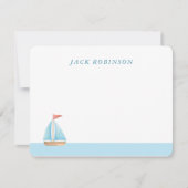 Gepersonaliseerde Sailboat Nautical Note Kaart Notitiekaartje (Voorkant)