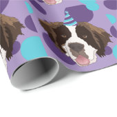 Gepersonaliseerde Saint Bernard Birthday Cadeaupapier (Rol Hoek)