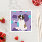 Gepersonaliseerde Saint Bernard Birthday Servet (Insitu)