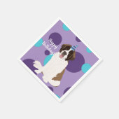 Gepersonaliseerde Saint Bernard Birthday Servet (Hoek)
