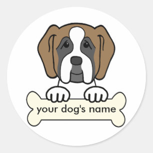 Gepersonaliseerde Saint Bernard Ronde Sticker