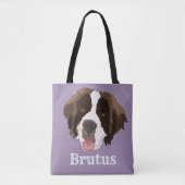 Gepersonaliseerde Saint Bernard Tote Bag (Voorkant)
