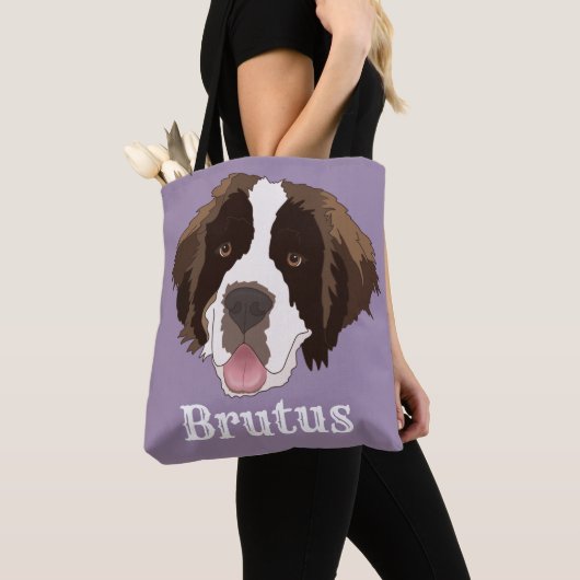 Gepersonaliseerde Saint Bernard Tote Bag (Dichtbij)