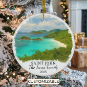 Gepersonaliseerde Saint John Ornament, Maagdeneila Keramisch Ornament