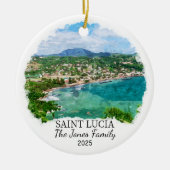 Gepersonaliseerde Saint Lucia Ornament, Saint Luci Keramisch Ornament (Voorkant)
