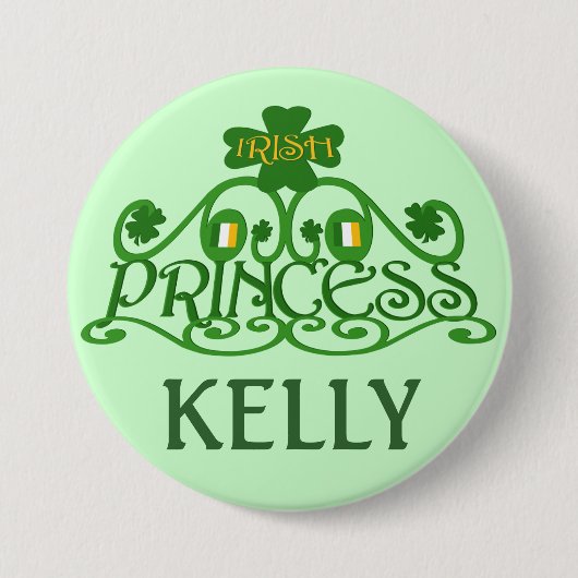 Gepersonaliseerde Saint Patrick's Day Irish Button (Voorkant)