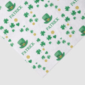 Gepersonaliseerde Saint Patricks Leprechaun Clover Tissuepapier (Detail)