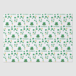 Gepersonaliseerde Saint Patricks Leprechaun Clover Tissuepapier