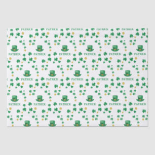 Gepersonaliseerde Saint Patricks Leprechaun Clover Tissuepapier