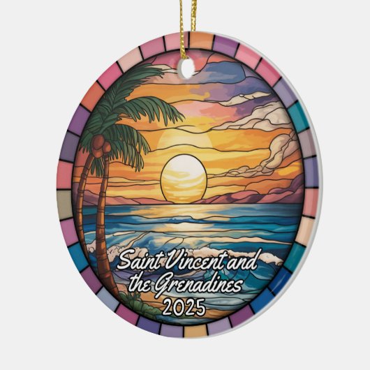 Gepersonaliseerde Saint Vincent en de Grenadines Keramisch Ornament (Links)