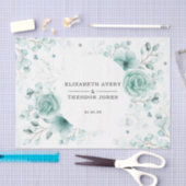 Gepersonaliseerde salie greens Bloemenbruiloft Tissuepapier (Craft)