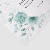 Gepersonaliseerde salie greens Bloemenbruiloft Tissuepapier (Detail)