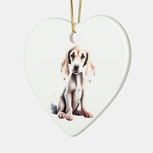Gepersonaliseerde Saluki Puppy Keramisch Ornament (Links)