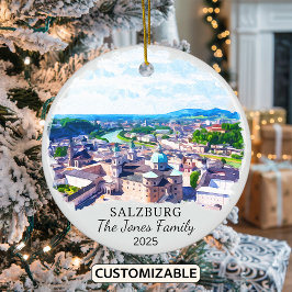 Gepersonaliseerde Salzburg Ornament, Oostenrijk Gi Keramisch Ornament