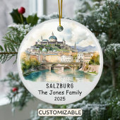 Gepersonaliseerde Salzburg Ornament, Oostenrijk Keramisch Ornament