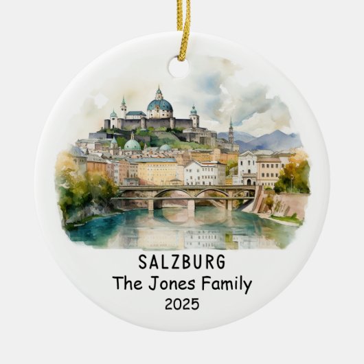 Gepersonaliseerde Salzburg Ornament, Oostenrijk Keramisch Ornament (Voorkant)