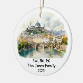 Gepersonaliseerde Salzburg Ornament, Oostenrijk Keramisch Ornament (Links)