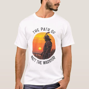 Gepersonaliseerde Samurai Krijger Zon Silhouet T-shirt
