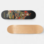 Gepersonaliseerde Samurai Zwart Persoonlijk Skateboard (Horizontaal)