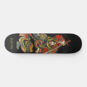 Gepersonaliseerde Samurai Zwart Persoonlijk Skateboard (Horizontaal)