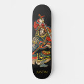 Gepersonaliseerde Samurai Zwart Persoonlijk Skateboard (Voorkant)