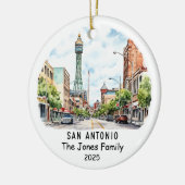 Gepersonaliseerde San Antonio Ornament, Texas Keramisch Ornament (Links)