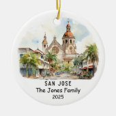 Gepersonaliseerde San Jose Ornament, Californië Keramisch Ornament (Voorkant)