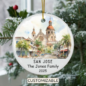 Gepersonaliseerde San Jose Ornament, Californië Keramisch Ornament