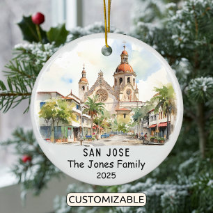 Gepersonaliseerde San Jose Ornament, Californië Keramisch Ornament