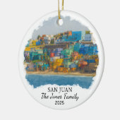 Gepersonaliseerde San Juan Ornament, Puerto Rico Keramisch Ornament (Links)