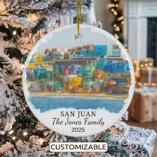Gepersonaliseerde San Juan Ornament, Puerto Rico Keramisch Ornament