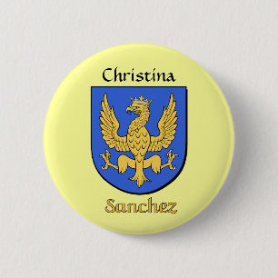 Gepersonaliseerde Sanchez Historisch Schild Ronde Button 5,7 Cm