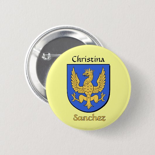 Gepersonaliseerde Sanchez Historisch Schild Ronde Button 5,7 Cm (Voorkant /achterkant)