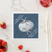 Gepersonaliseerde Sand Dollar Starfish bruiloft se Servet (Insitu)