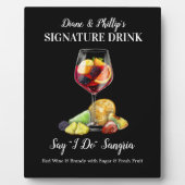 Gepersonaliseerde Sangria Cocktail Bar Drink Teken Fotoplaat (Voorkant)