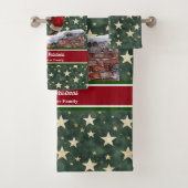 Gepersonaliseerde Santa badhanddoeken in trendy kl Bad Handdoek (Insitu)