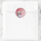 Gepersonaliseerde Santa Basset Hound Stickers (Tas)