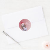Gepersonaliseerde Santa Basset Hound Stickers (Envelop)