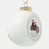 Gepersonaliseerde Santa Bike Rider Keramische Bal Ornament (Links)